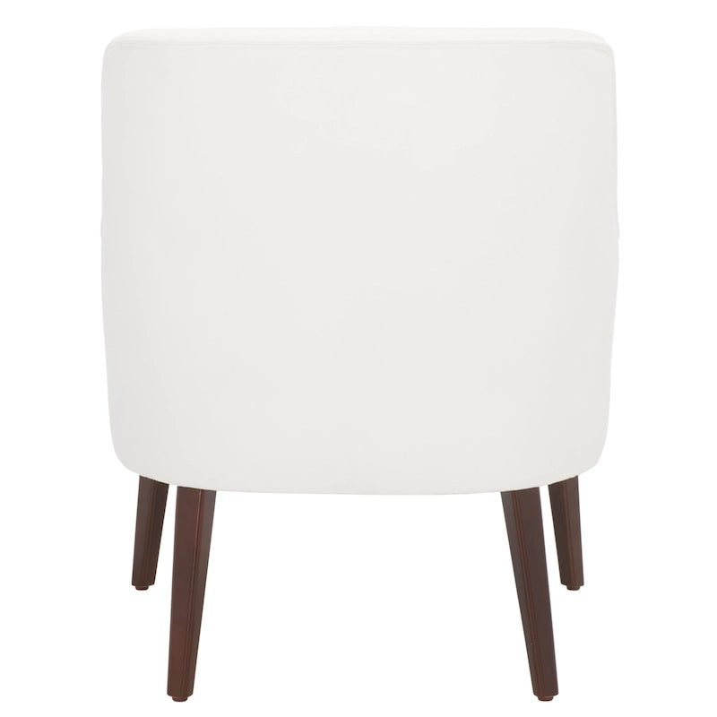 Velvet Upholstered Accent Chair with Tapered Walnut Legs