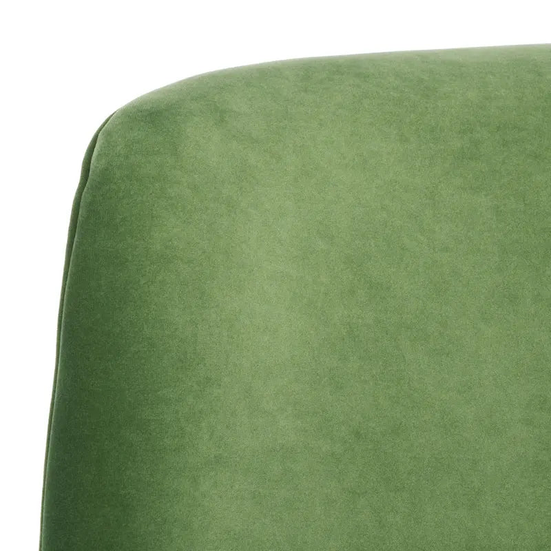 Velvet Upholstered Accent Chair with Tapered Walnut Legs