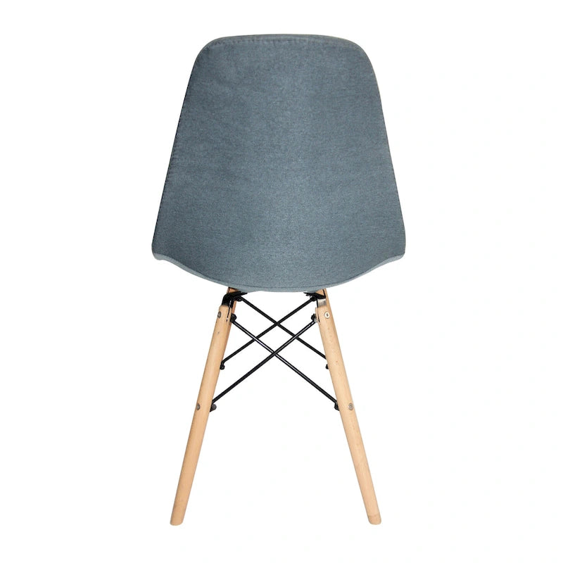 Mid-Century Modern Fabric Dining Chair with Beech Wood Legs