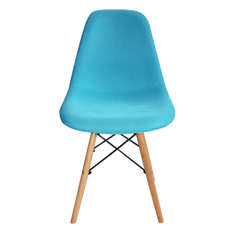 Mid-Century Modern Fabric Dining Chair with Beech Wood Legs