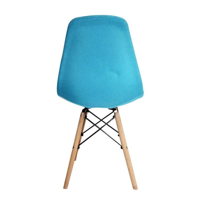 Mid-Century Modern Fabric Dining Chair with Beech Wood Legs