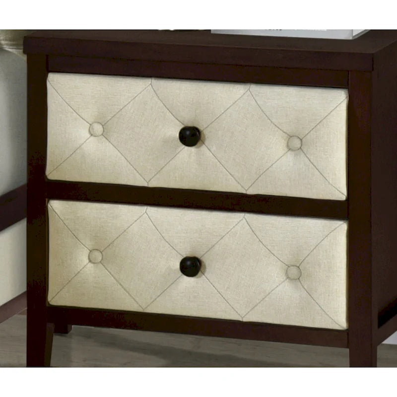 Modern Nightstand with Decorative Drawer Fronts for Bedroom