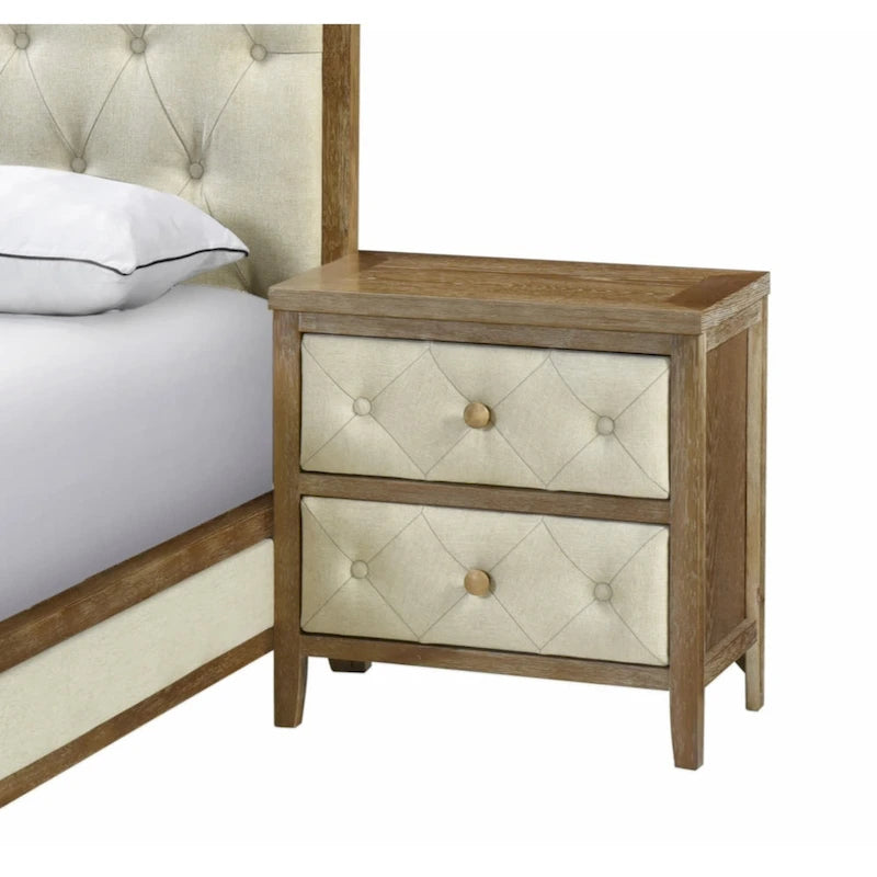 Modern Nightstand with Decorative Drawer Fronts for Bedroom