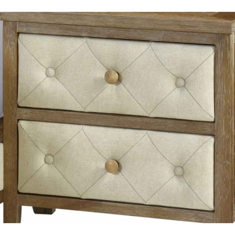 Modern Nightstand with Decorative Drawer Fronts for Bedroom