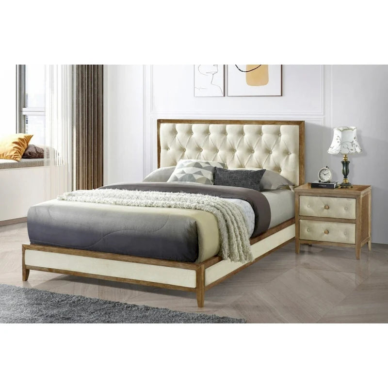 Modern Nightstand with Decorative Drawer Fronts for Bedroom