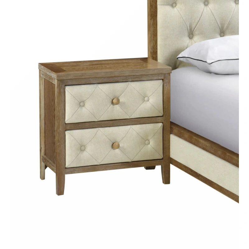 Modern Nightstand with Decorative Drawer Fronts for Bedroom