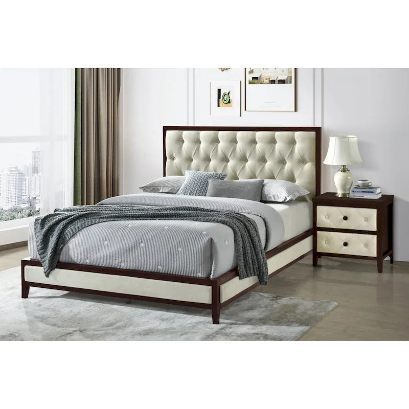 Modern Nightstand with Decorative Drawer Fronts for Bedroom