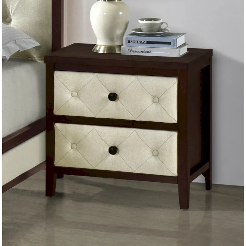 Modern Nightstand with Decorative Drawer Fronts for Bedroom