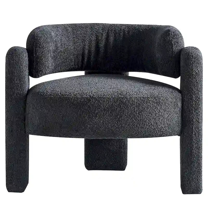 Fabric Accent Chair with C-Shaped Frame & High-Density Foam