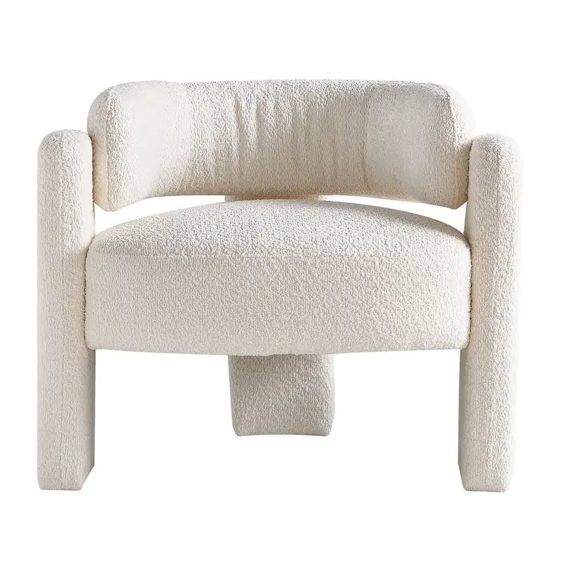 Fabric Accent Chair with C-Shaped Frame & High-Density Foam