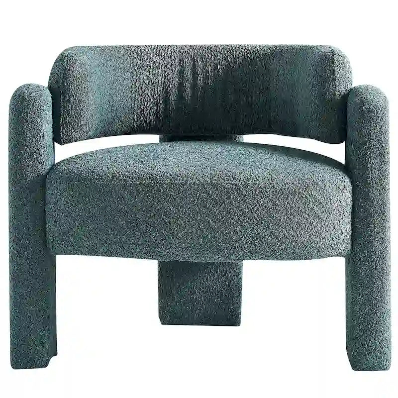 Fabric Accent Chair with C-Shaped Frame & High-Density Foam