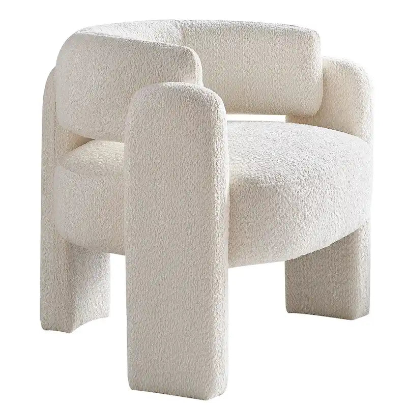 Fabric Accent Chair with C-Shaped Frame & High-Density Foam