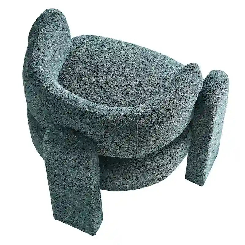 Fabric Accent Chair with C-Shaped Frame & High-Density Foam