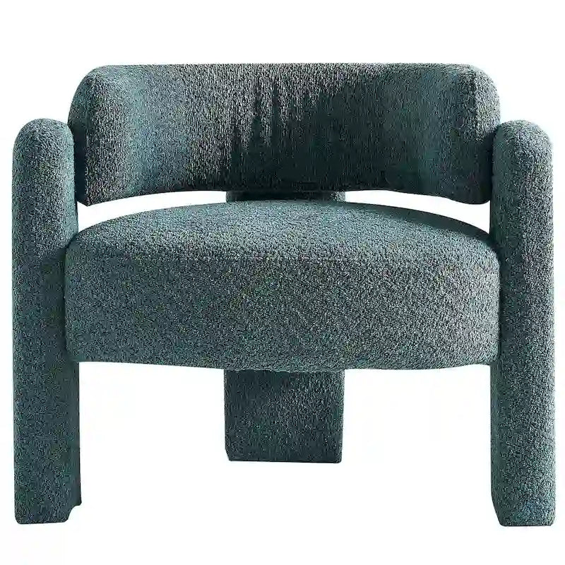 Fabric Accent Chair with C-Shaped Frame & High-Density Foam