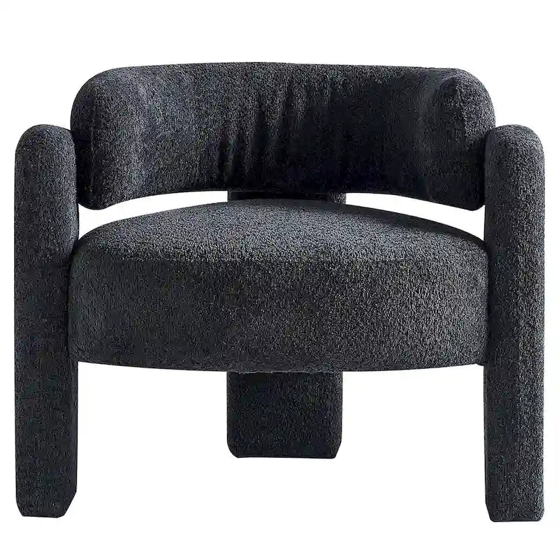 Fabric Accent Chair with C-Shaped Frame & High-Density Foam