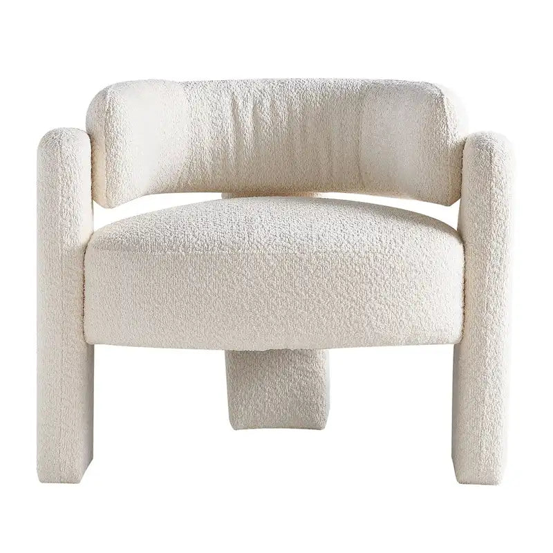 Fabric Accent Chair with C-Shaped Frame & High-Density Foam