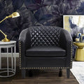 Accent Barrel Chair with Nailhead Trim & Solid Wood Legs