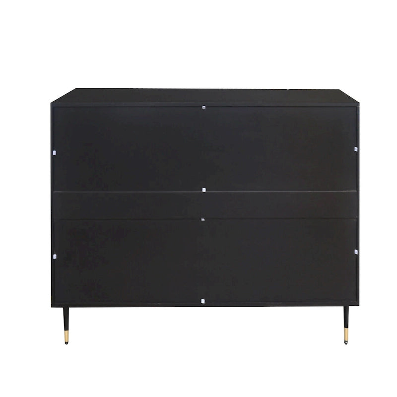 Minimalist Glass Door Sideboard Cabinet with Metal Legs