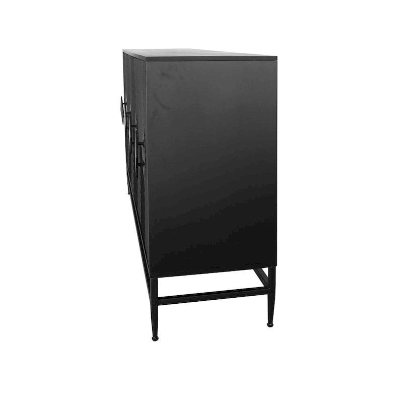 Minimalist Glass Door Sideboard Cabinet with Metal Legs