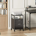 2-Drawer Rolling File Cabinet with Lock & Built-In Charging Station