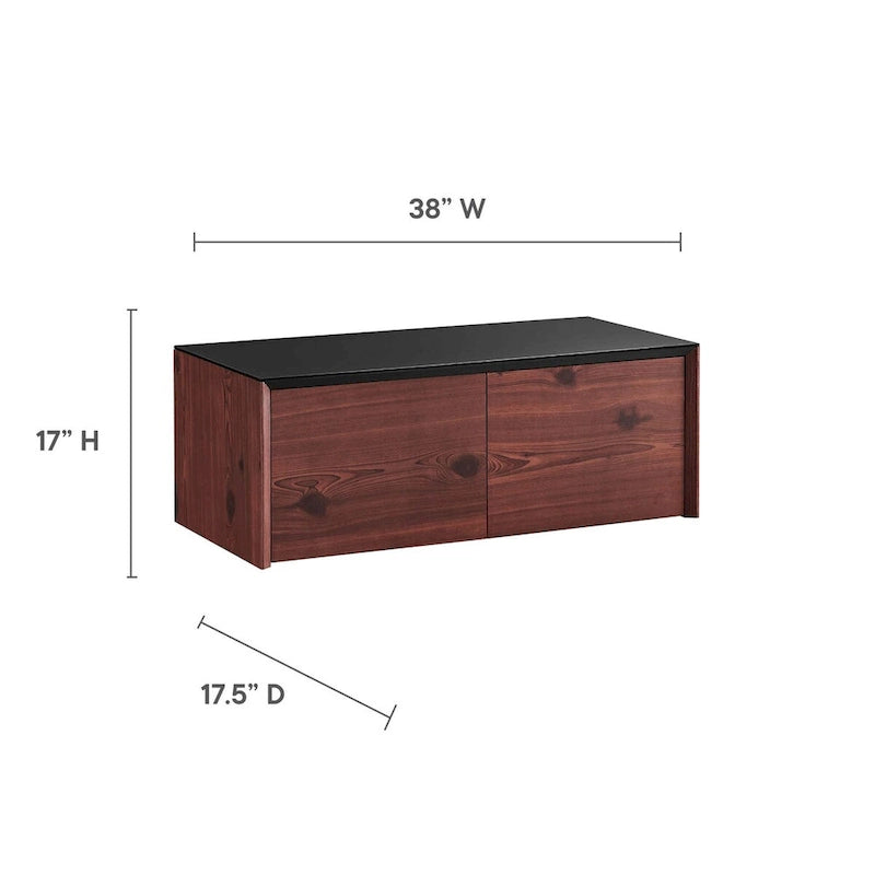 Wall-Mount Office Desk with Storage Cabinet & Floating Shelf