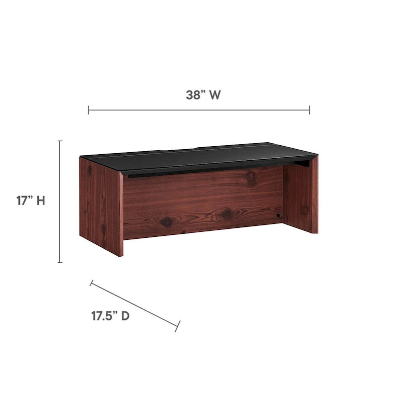 Wall-Mount Office Desk with Storage Cabinet & Floating Shelf
