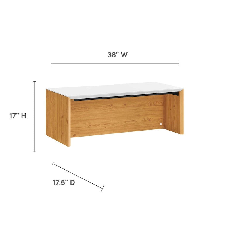 Wall-Mount Office Desk with Storage Cabinet & Floating Shelf