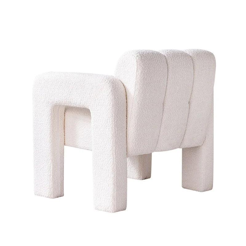 Boucle Upholstered Accent Chair with Solid Wood Frame for Living Room