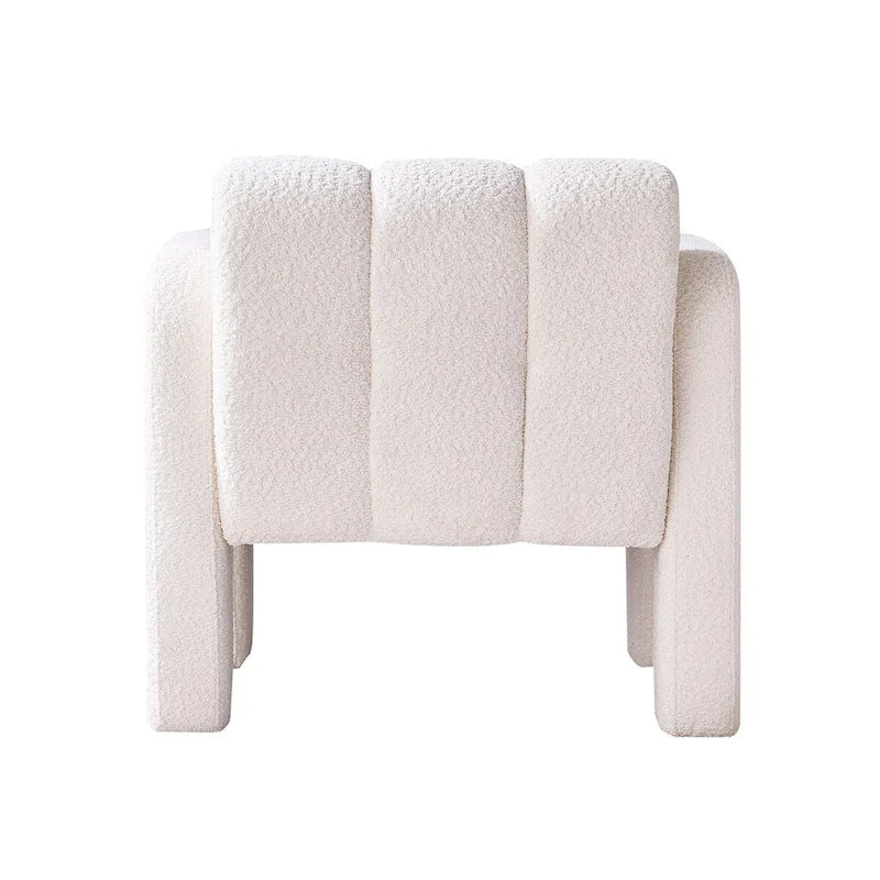 Boucle Upholstered Accent Chair with Solid Wood Frame for Living Room