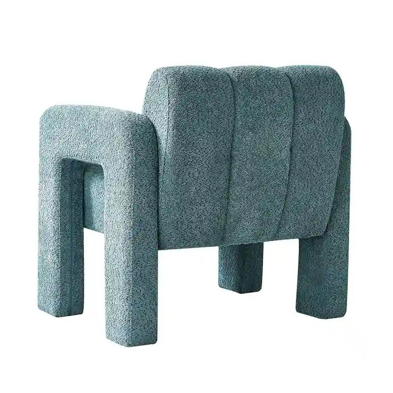 Boucle Upholstered Accent Chair with Solid Wood Frame for Living Room