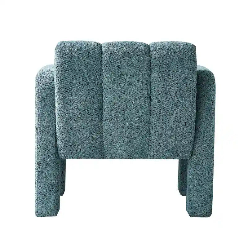 Boucle Upholstered Accent Chair with Solid Wood Frame for Living Room