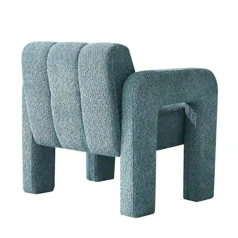 Boucle Upholstered Accent Chair with Solid Wood Frame for Living Room