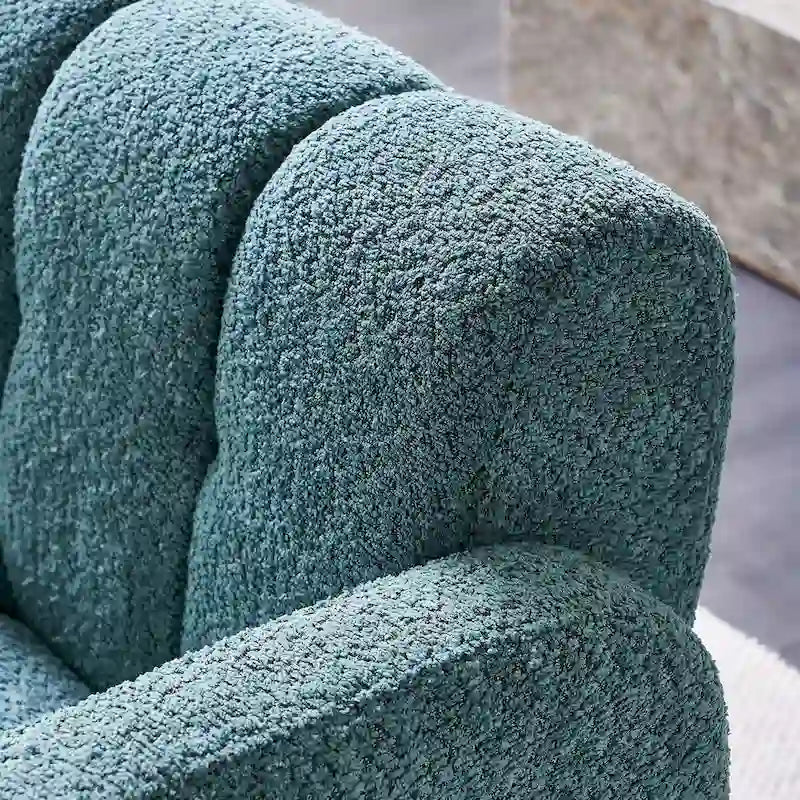 Boucle Upholstered Accent Chair with Solid Wood Frame for Living Room