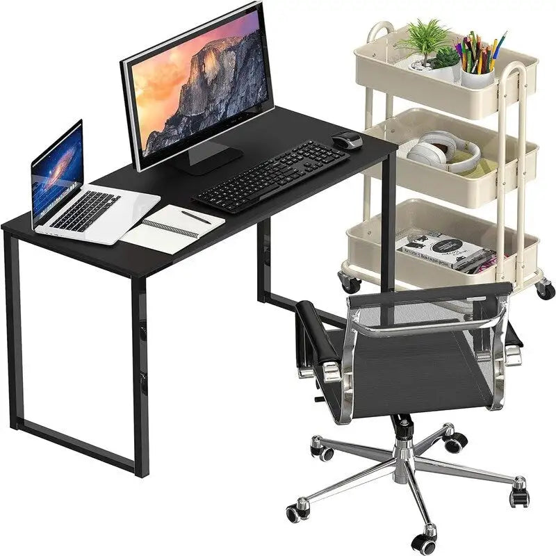 32-Inch Compact Computer Desk with Steel Frame for Home Office and Bedroom