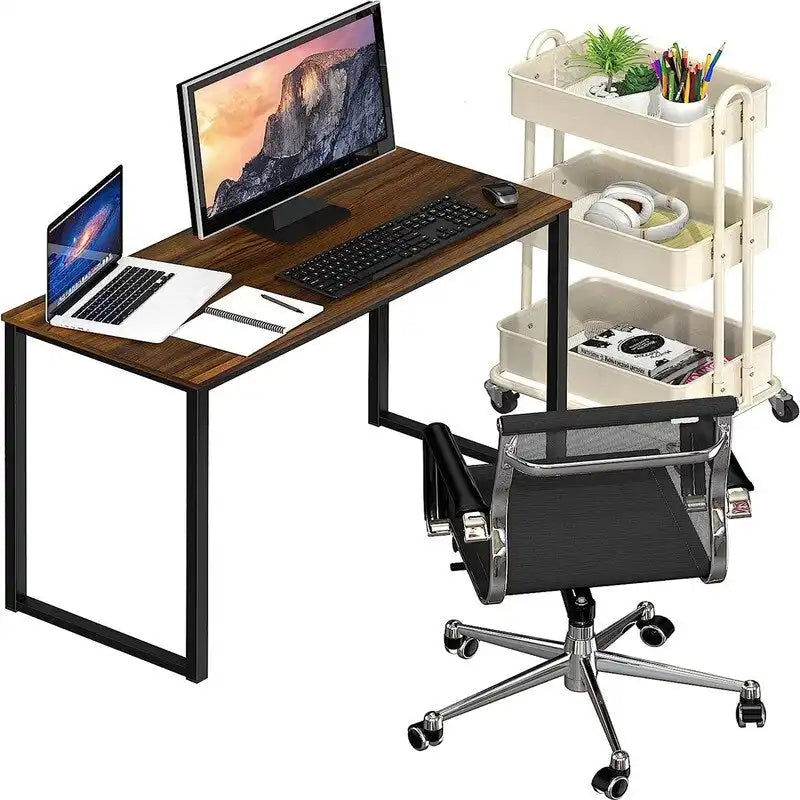32-Inch Compact Computer Desk with Steel Frame for Home Office and Bedroom