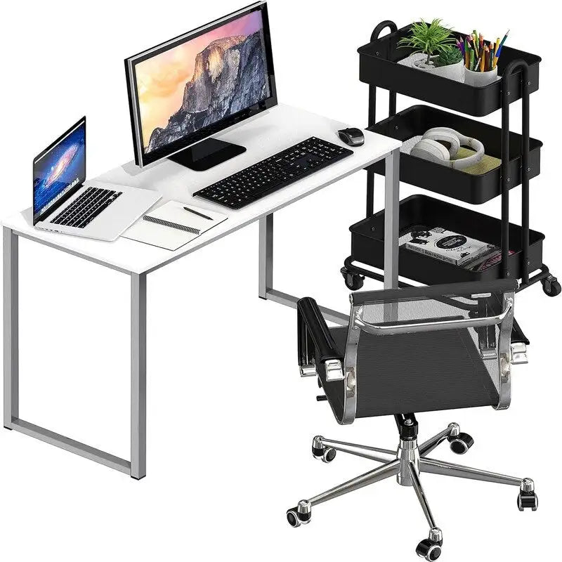 32-Inch Compact Computer Desk with Steel Frame for Home Office and Bedroom
