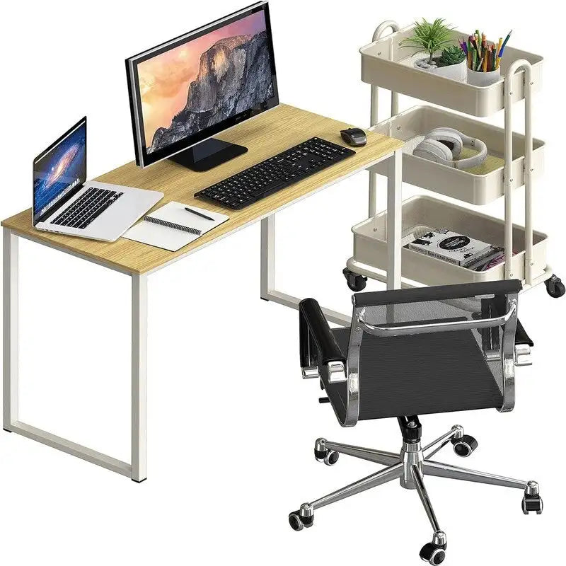 32-Inch Compact Computer Desk with Steel Frame for Home Office and Bedroom