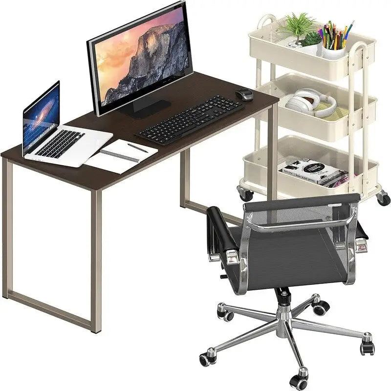 32-Inch Compact Computer Desk with Steel Frame for Home Office and Bedroom