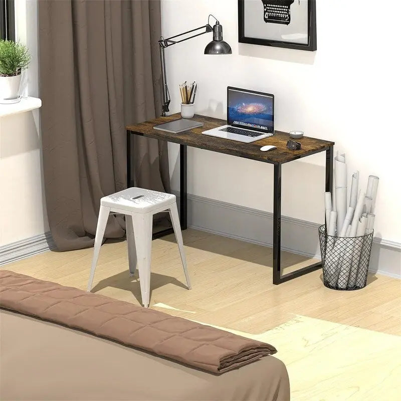 32-Inch Compact Computer Desk with Steel Frame for Home Office and Bedroom