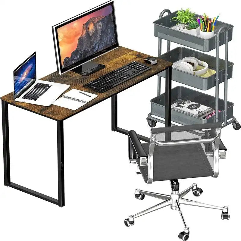 32-Inch Compact Computer Desk with Steel Frame for Home Office and Bedroom