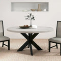 Roundhill Furniture Gates Round Dining Table, Gray