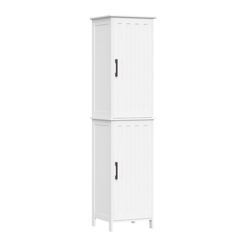 Tall Bathroom Storage Cabinet with Soft-Close Doors and Adjustable Shelves