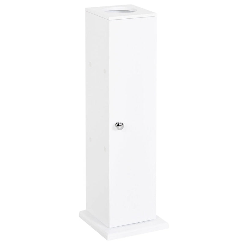Corner Bathroom Storage Cabinet with Doors, Shelves and Tissue Opening — White