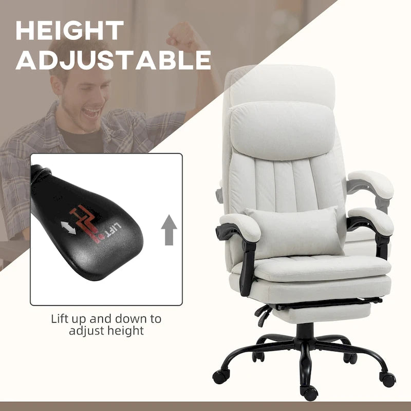 Executive Massage Reclining Office Chair with Lumbar Heat & Footrest