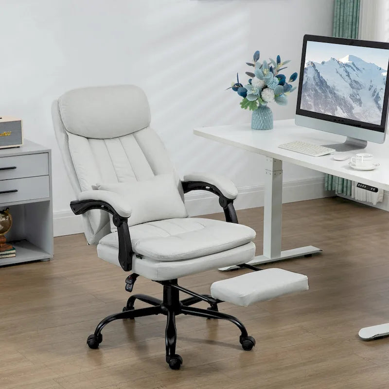 Executive Massage Reclining Office Chair with Lumbar Heat & Footrest