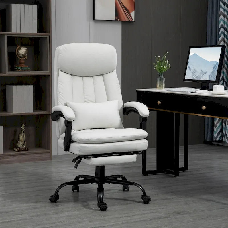 Executive Massage Reclining Office Chair with Lumbar Heat & Footrest