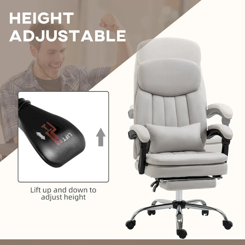 Executive Massage Reclining Office Chair with Lumbar Heat & Footrest