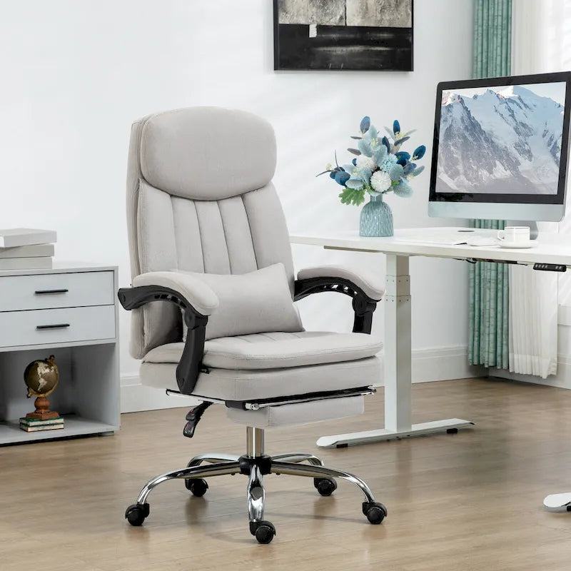 Executive Massage Reclining Office Chair with Lumbar Heat & Footrest