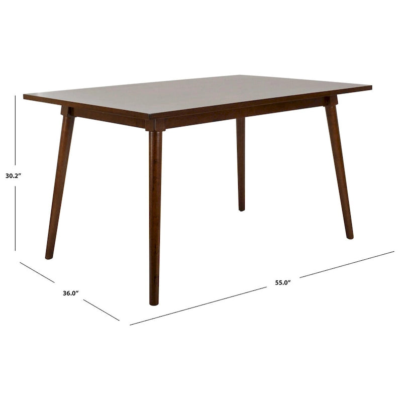 55-Inch Rectangular Dining Table with Classic Warm Finish for 4 to 6